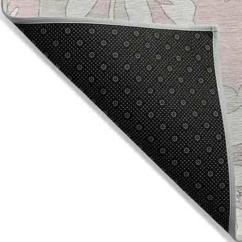 8' X 10' Pink Ivory And Beige Floral Washable Indoor Outdoor Area Rug