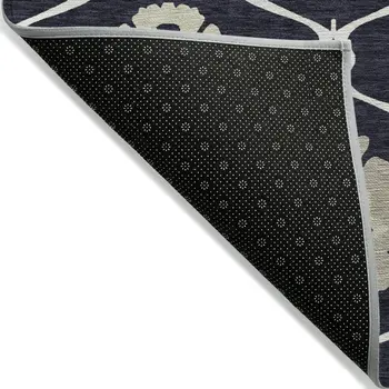 8' X 10' Black Ivory And Taupe Medallion Washable Indoor Outdoor Area Rug