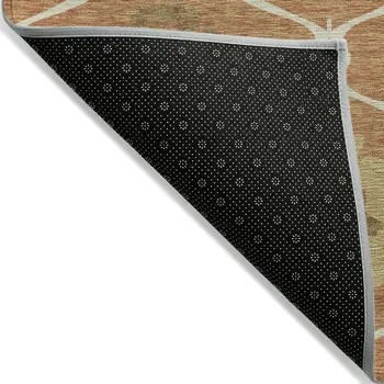 8' X 10' Orange Copper And Gray Medallion Washable Indoor Outdoor Area Rug
