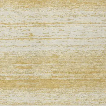 3' X 5' Gold And Ivory Striped Washable Indoor Outdoor Area Rug