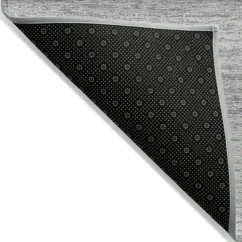 9' X 12' Gray And Silver Striped Washable Indoor Outdoor Area Rug