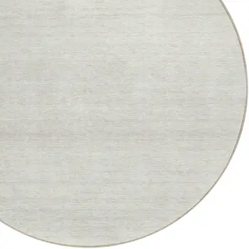 8' Ivory And Beige Round Striped Washable Indoor Outdoor Area Rug