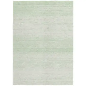 3' X 5' Mint Green And Ivory Striped Washable Indoor Outdoor Area Rug