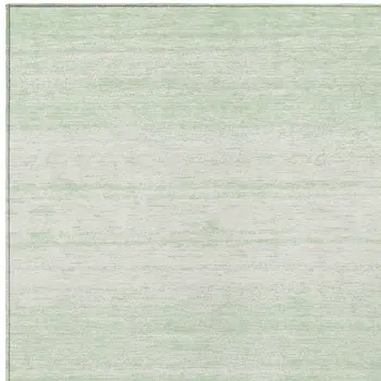3' X 5' Mint Green And Ivory Striped Washable Indoor Outdoor Area Rug