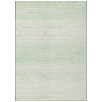 5' X 8' Mint Green And Ivory Striped Washable Indoor Outdoor Area Rug