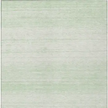 9' X 12' Mint Green And Ivory Striped Washable Indoor Outdoor Area Rug
