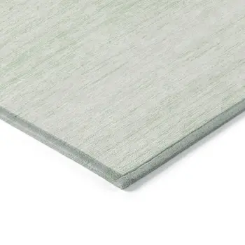 9' X 12' Mint Green And Ivory Striped Washable Indoor Outdoor Area Rug