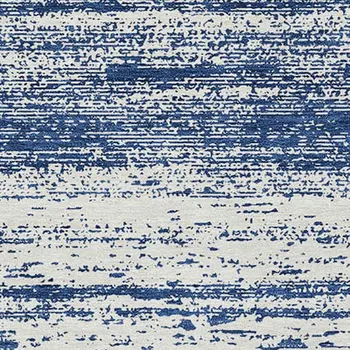 3' X 5' Navy Blue And Ivory Striped Washable Indoor Outdoor Area Rug