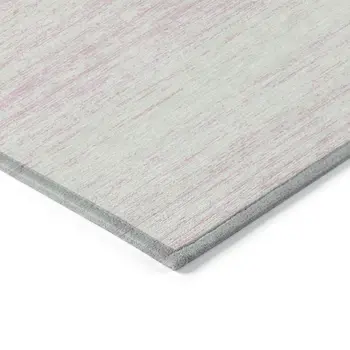 5' X 8' Pink And Ivory Striped Washable Indoor Outdoor Area Rug