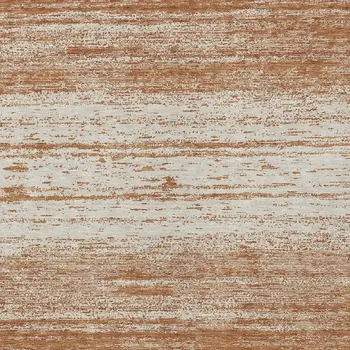 3' X 5' Orange And Beige Striped Washable Indoor Outdoor Area Rug