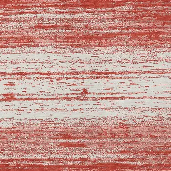 5' X 8' Red And Ivory Striped Washable Indoor Outdoor Area Rug