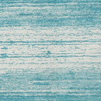 5' X 8' Teal Blue And Ivory Striped Washable Indoor Outdoor Area Rug