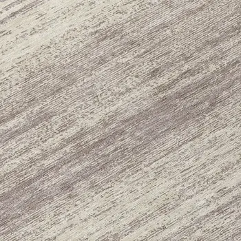 8' Taupe And Beige Round Striped Washable Indoor Outdoor Area Rug