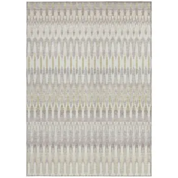 5' X 8' Beige Taupe And Gold Southwestern Washable Indoor Outdoor Area Rug