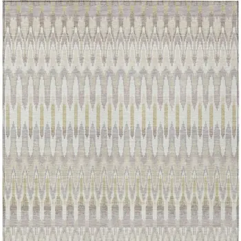 10' X 14' Beige Taupe And Gold Southwestern Washable Indoor Outdoor Area Rug