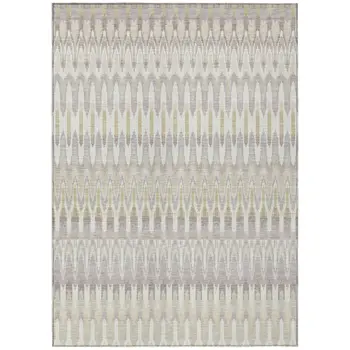 10' X 14' Beige Taupe And Gold Southwestern Washable Indoor Outdoor Area Rug