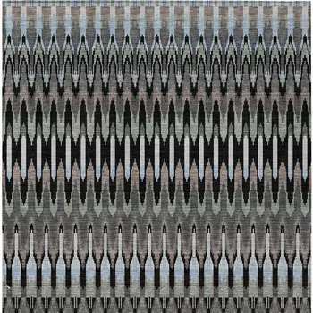 5' X 8' Black Gray And Blue Southwestern Washable Indoor Outdoor Area Rug
