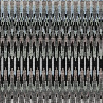 5' X 8' Black Gray And Blue Southwestern Washable Indoor Outdoor Area Rug