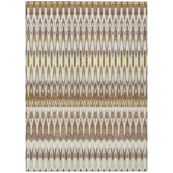 3' X 5' Brown Beige And Taupe Southwestern Washable Indoor Outdoor Area Rug