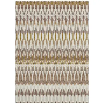 8' X 10' Brown Beige And Taupe Southwestern Washable Indoor Outdoor Area Rug