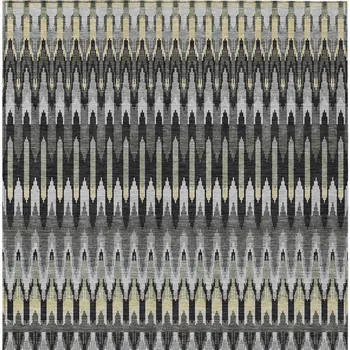 9' X 12' Charcoal Gray And Beige Southwestern Washable Indoor Outdoor Area Rug