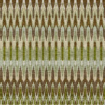 3' X 5' Artichoke Green And Brown Southwestern Washable Indoor Outdoor Area Rug