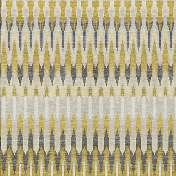 9' X 12' Gold Beige And Gray Southwestern Washable Indoor Outdoor Area Rug