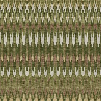 10' X 14' Olive Green Brown And Gold Southwestern Washable Indoor Outdoor Area Rug