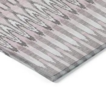 5' X 8' Pink Blush And Gray Southwestern Washable Indoor Outdoor Area Rug