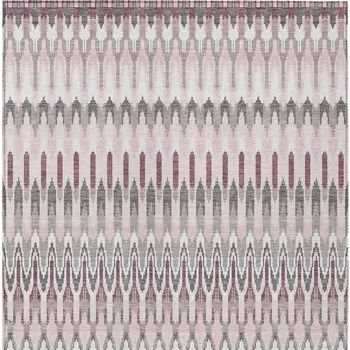 8' X 10' Pink Blush And Gray Southwestern Washable Indoor Outdoor Area Rug