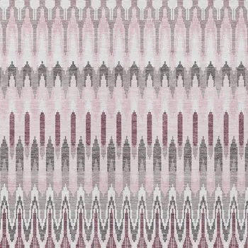 8' X 10' Pink Blush And Gray Southwestern Washable Indoor Outdoor Area Rug