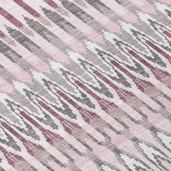 8' X 10' Pink Blush And Gray Southwestern Washable Indoor Outdoor Area Rug