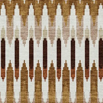 5' X 8' Terra Cotta Beige And Red Southwestern Washable Indoor Outdoor Area Rug