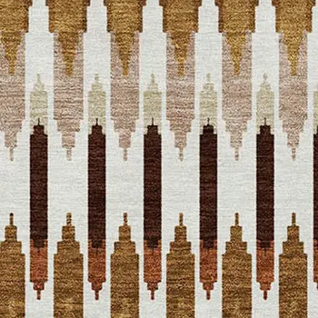5' X 8' Terra Cotta Beige And Red Southwestern Washable Indoor Outdoor Area Rug
