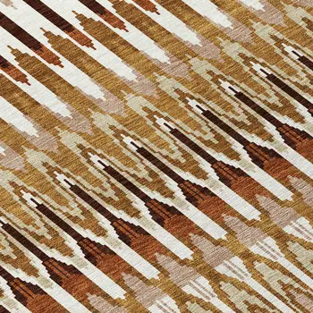 8' X 10' Terra Cotta Beige And Red Southwestern Washable Indoor Outdoor Area Rug