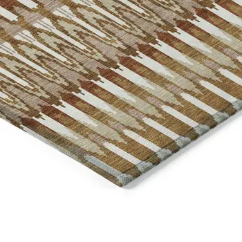 9' X 12' Terra Cotta Beige And Red Southwestern Washable Indoor Outdoor Area Rug