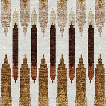 9' X 12' Terra Cotta Beige And Red Southwestern Washable Indoor Outdoor Area Rug
