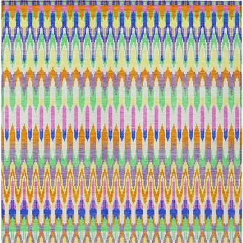 10' X 14' White Blue And Pink Southwestern Washable Indoor Outdoor Area Rug