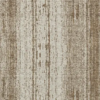 8' X 10' Brown And Ivory Striped Washable Indoor Outdoor Area Rug