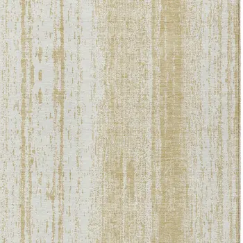 10' X 14' Gold And Ivory Striped Washable Indoor Outdoor Area Rug