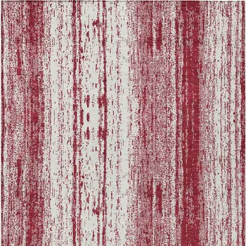 10' X 14' Merlot And Ivory Striped Washable Indoor Outdoor Area Rug