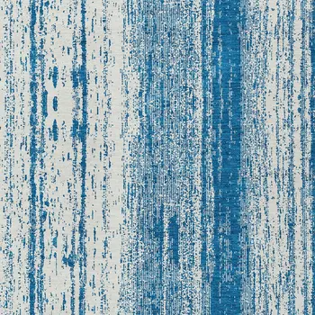 9' X 12' Navy Blue And Ivory Striped Washable Indoor Outdoor Area Rug