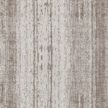 10' X 14' Taupe And Ivory Striped Washable Indoor Outdoor Area Rug