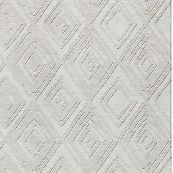 9' X 12' Ivory And Beige Geometric Washable Indoor Outdoor Area Rug