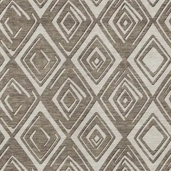 3' X 5' Taupe And Beige Geometric Washable Indoor Outdoor Area Rug