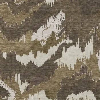 5' X 8' Brown Beige And Taupe Abstract Washable Indoor Outdoor Area Rug