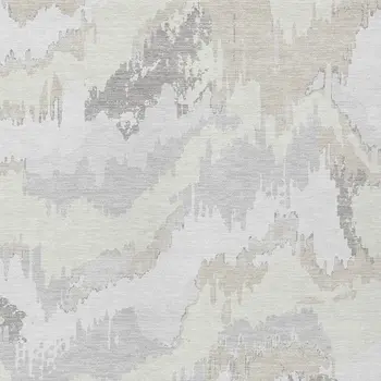 3' X 5' Ivory Beige And Cream Abstract Washable Indoor Outdoor Area Rug