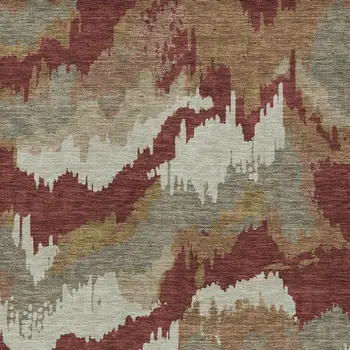 8' X 10' Orange Copper And Beige Abstract Washable Indoor Outdoor Area Rug