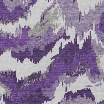3' X 5' Purple Lavender And Gray Abstract Washable Indoor Outdoor Area Rug