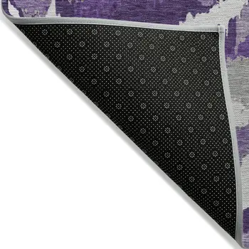 8' X 10' Purple Lavender And Gray Abstract Washable Indoor Outdoor Area Rug